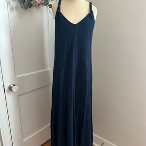 Elegant Garnet Hill Navy Blue Maxi Dress